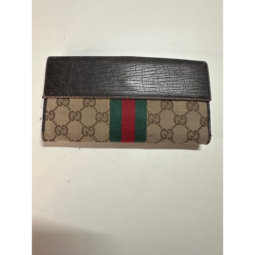 Women's Gucci Sherry Line Piston Wallet Brown - Picture 3 of 9